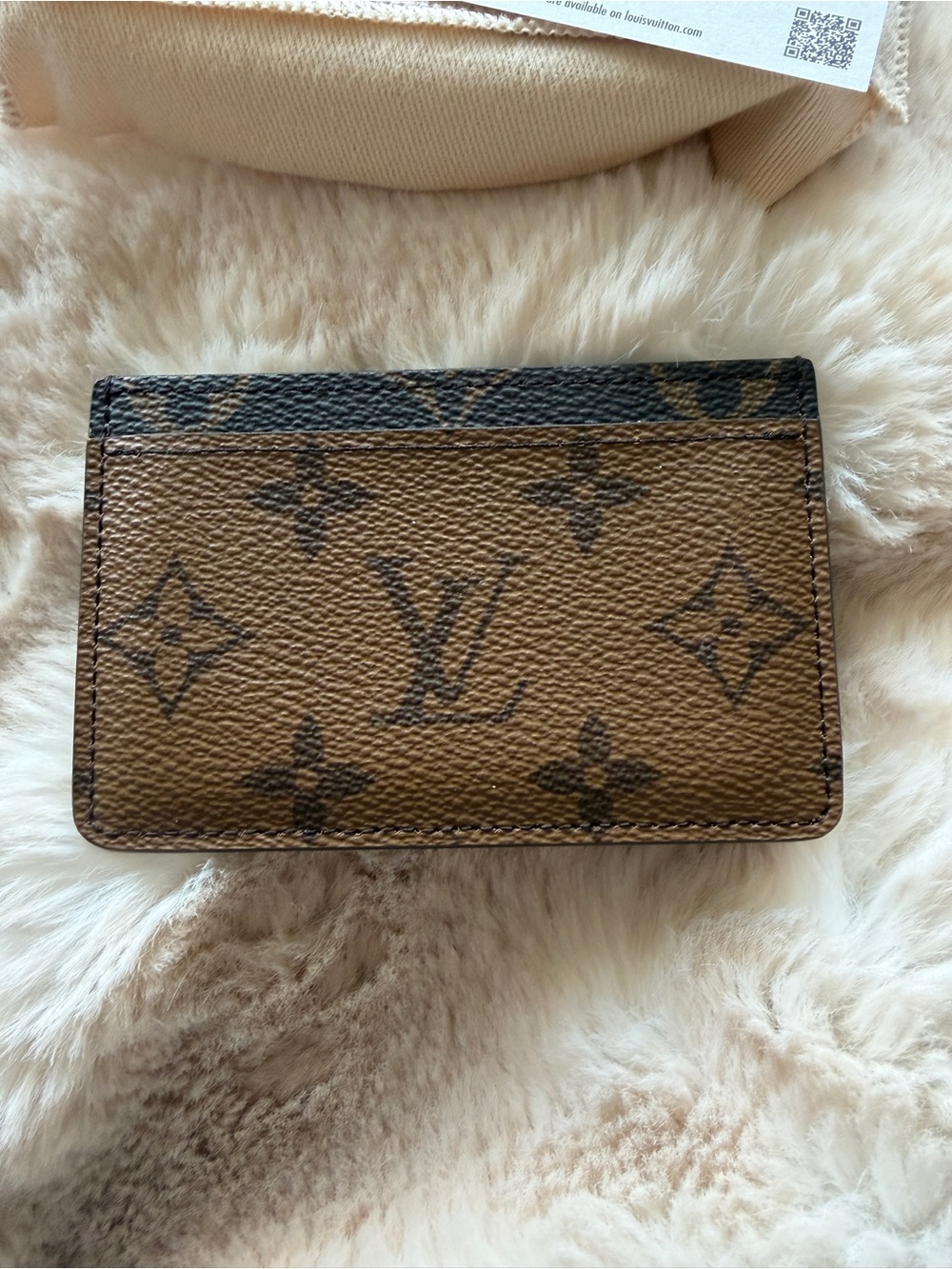 Louis Vuitton Monogram Slim Card Case in Brown and Tan - Picture 3 of 6